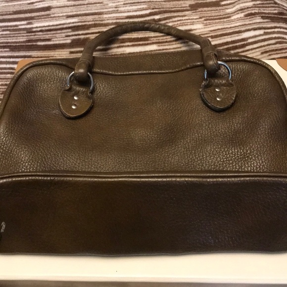 Vintage olive green pebble leather purse - Picture 2 of 13